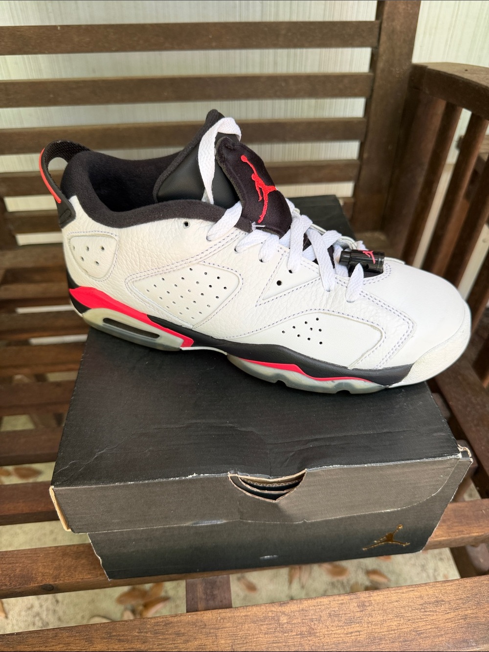 Jordan Retro Low Top Sneakers White Black Red